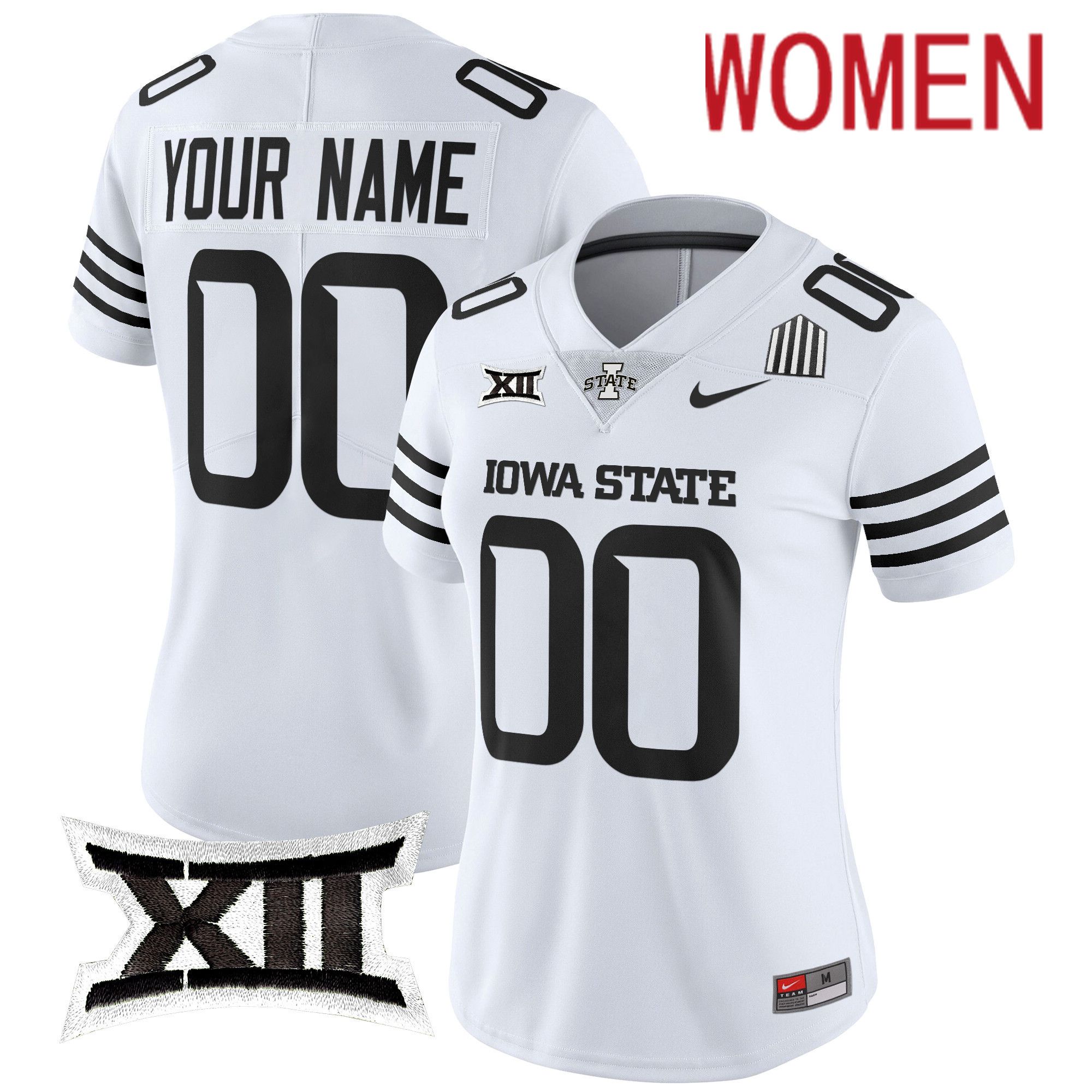 Women Iowa State Cyclones White Nike 2024 Vapor Limited Custom NCAA Jersey->customized ncaa jersey->Custom Jersey